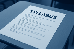 An image of document titled "Syllabus." AI generated.