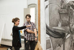 RISD classroom view of student and teacher